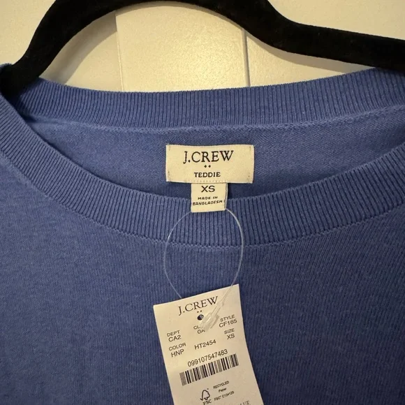 J. Crew Blue Teddie long sleeve XS - Picture 3 of 5